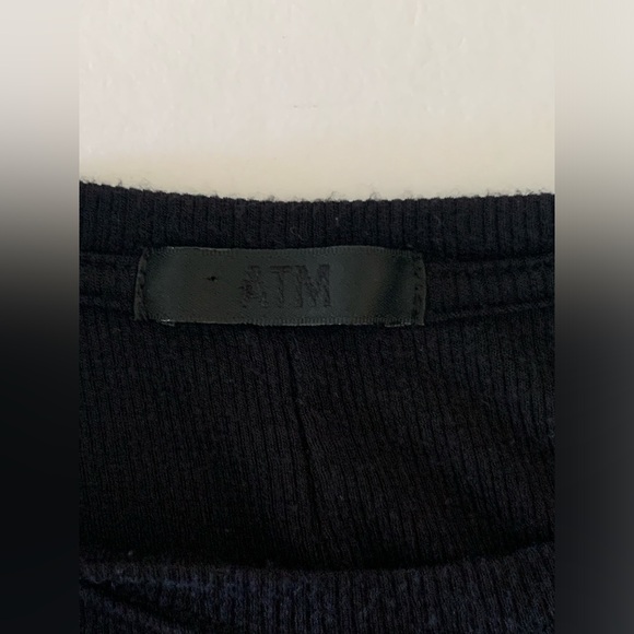 ATM Anthony Thomas Melillo  Cap Sleeve Slim Black Bodycon Midi Dress Size M - Picture 3 of 8